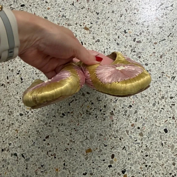 Jeffrey Campbell Mitzy Mule gold pink raffia rattan 8 39 - Picture 6 of 8